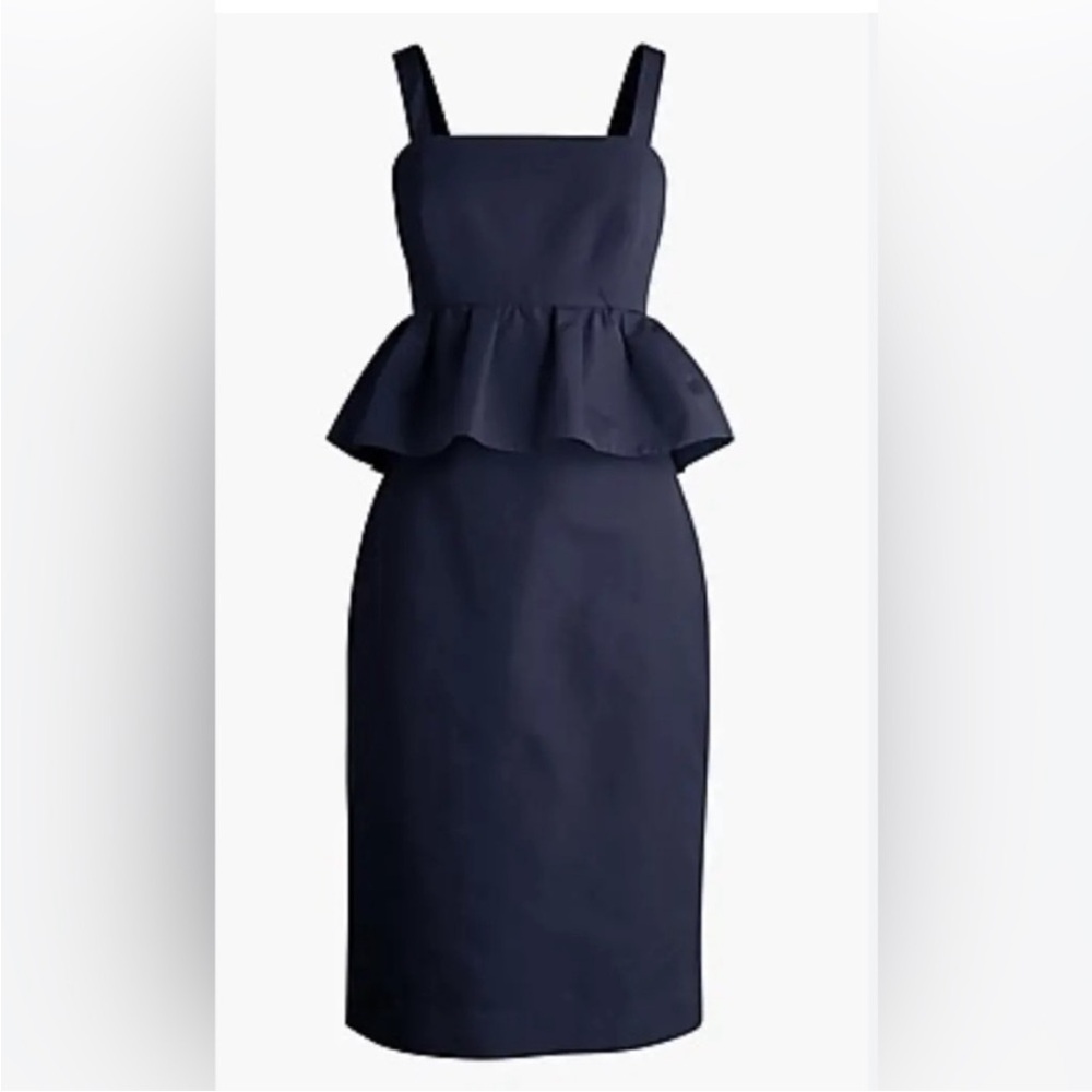 J. Crew Peplum Dress in Navy